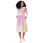 Tie Dye long sleeve midi dress