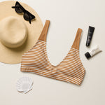 Brown Stripes Recycled padded bikini top