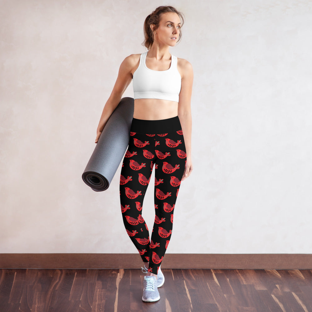 Red Robin Black Yoga Leggings