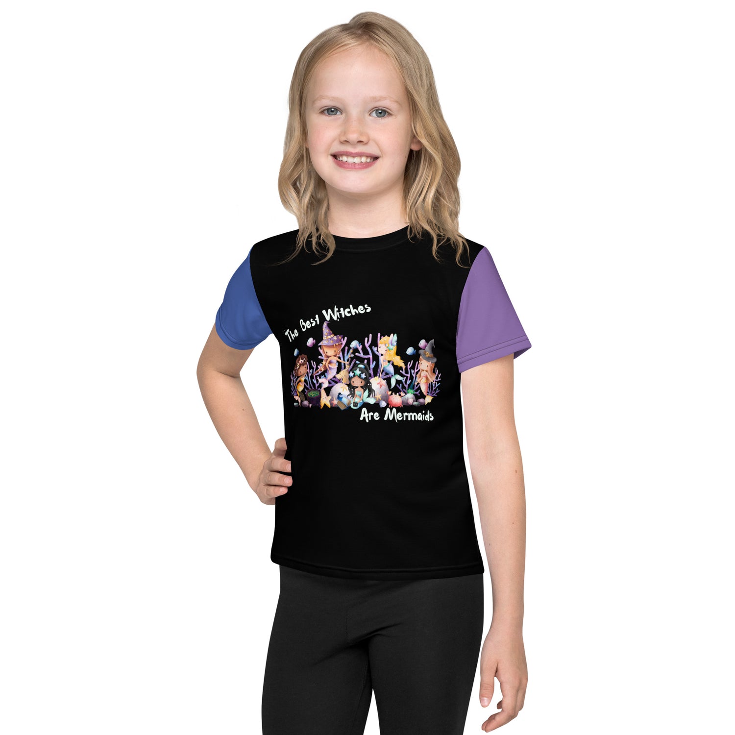 A Mermaid Halloween Crew Neck T-Shirt- Black