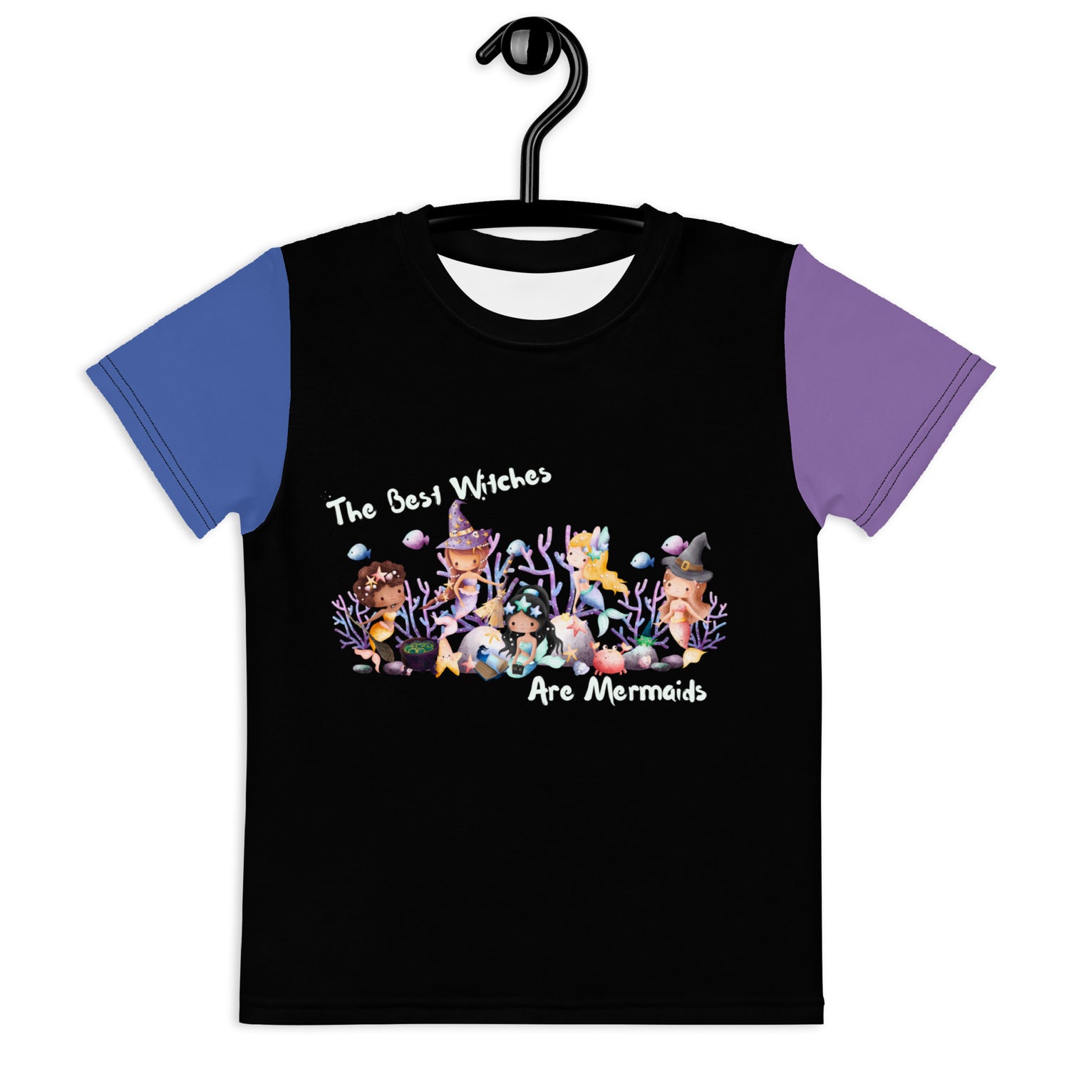 A Mermaid Halloween Crew Neck T-Shirt- Black
