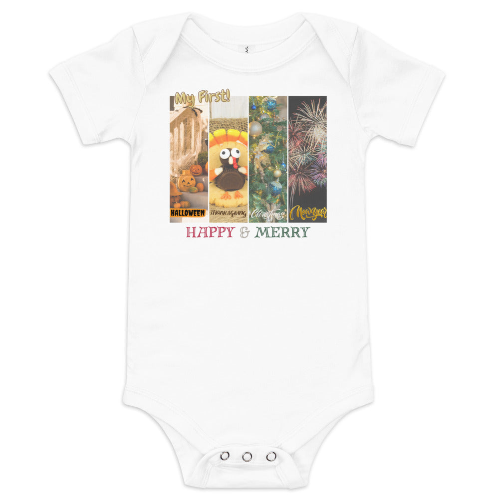 My First All Holidays Baby short sleeve one piece