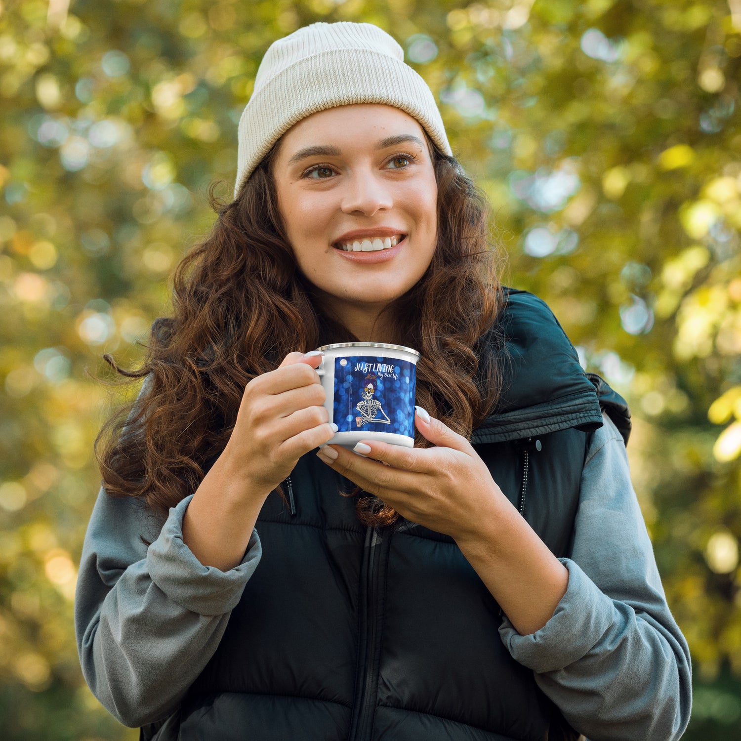 Just Living My Best Life Enamel Mug