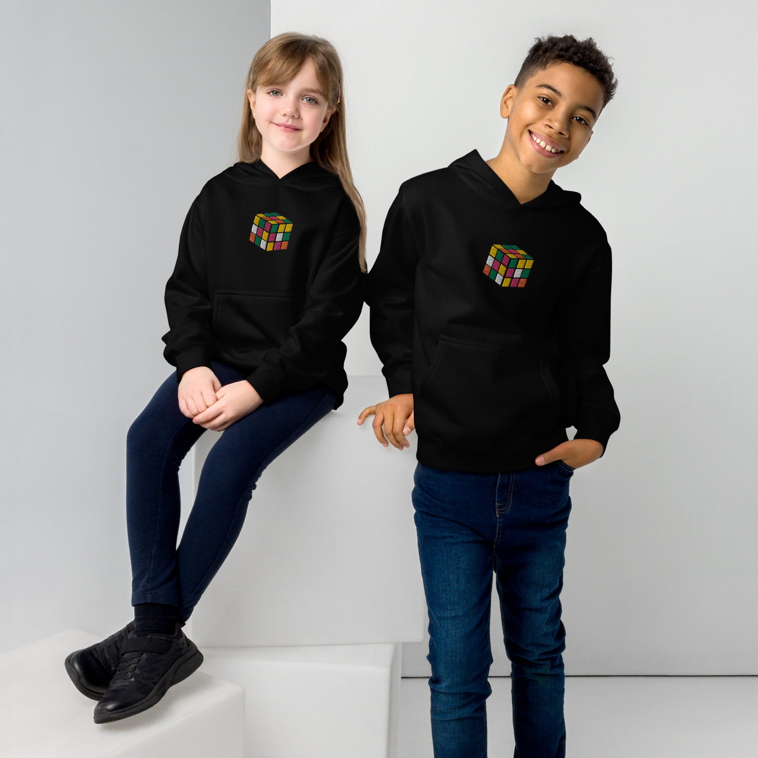 Rubik's Cube Kids fleece hoodie