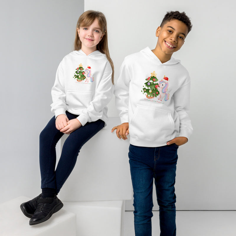 A Very Unicorn Christmas Kids fleece hoodie