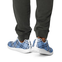 Blue Plaid Men’s Athletic Shoes