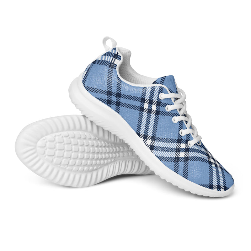 Blue Plaid Men’s Athletic Shoes