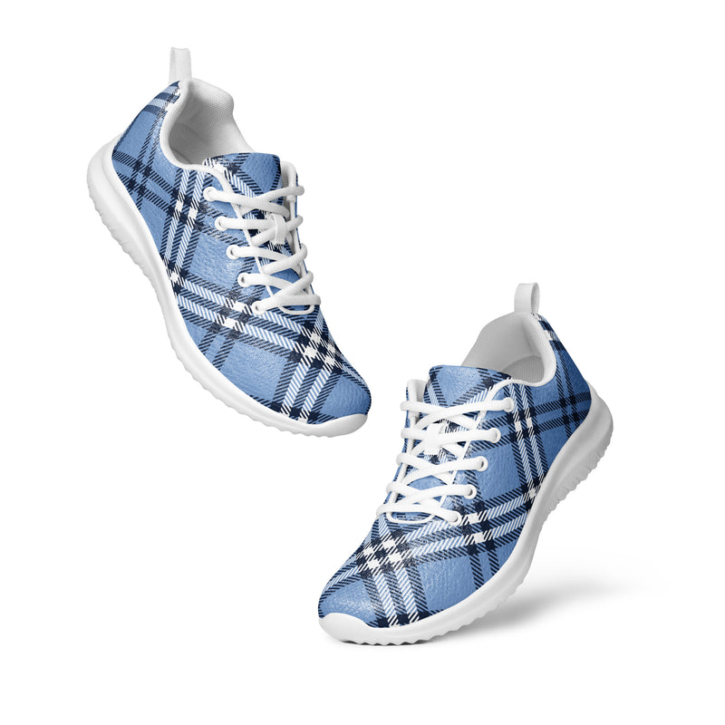 Blue Plaid Men’s Athletic Shoes