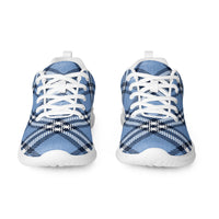 Blue Plaid Men’s Athletic Shoes