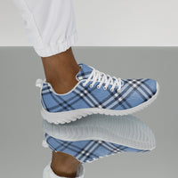 Blue Plaid Men’s Athletic Shoes