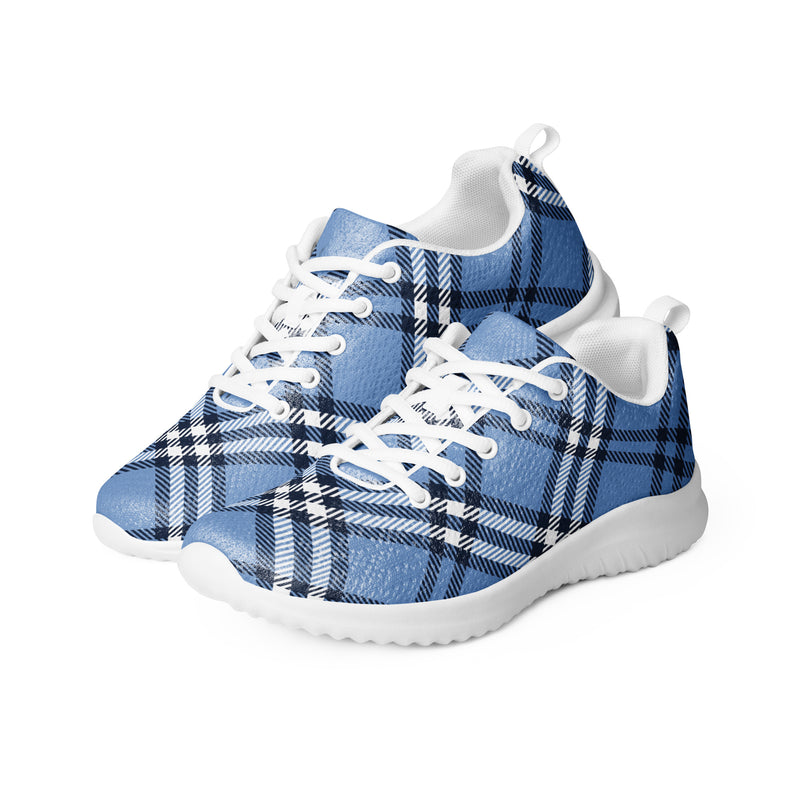 Blue Plaid Men’s Athletic Shoes