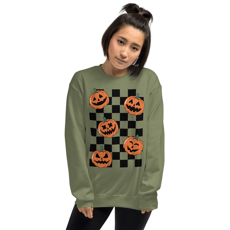 Checkered Pumpkin Sweatshirt