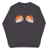 Pumpkin and Skeleton organic raglan sweatshirt