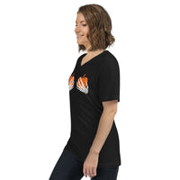 Pumpkin and Skeleton Short Sleeve V-Neck T-Shirt