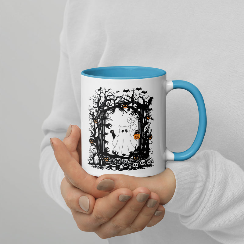 Ghost Cat Mug with Color Inside