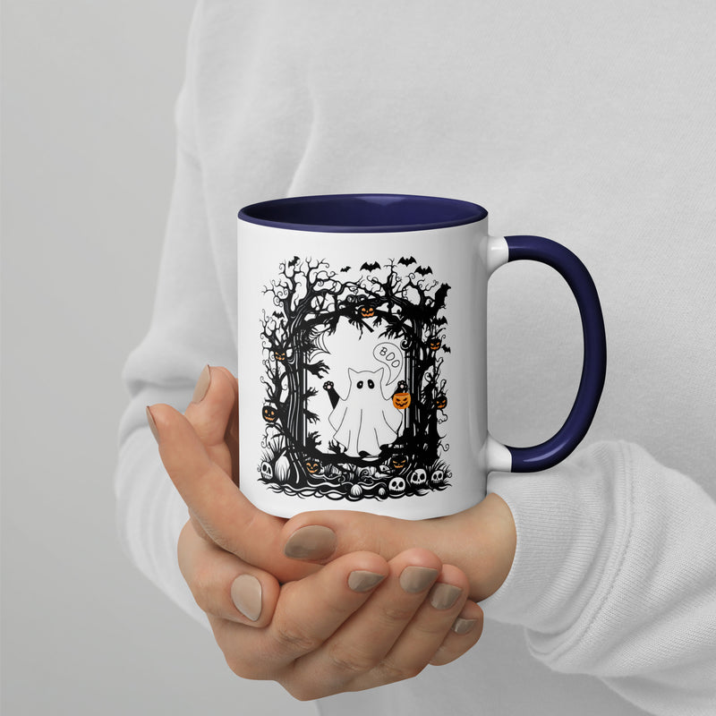 Ghost Cat Mug with Color Inside