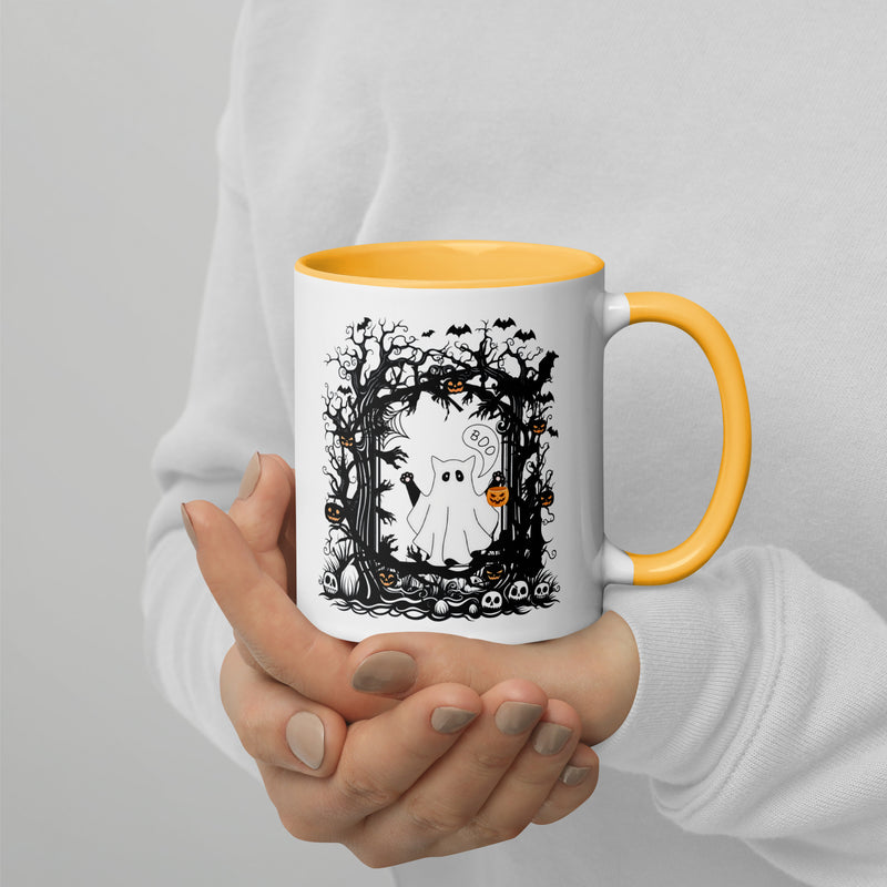 Ghost Cat Mug with Color Inside