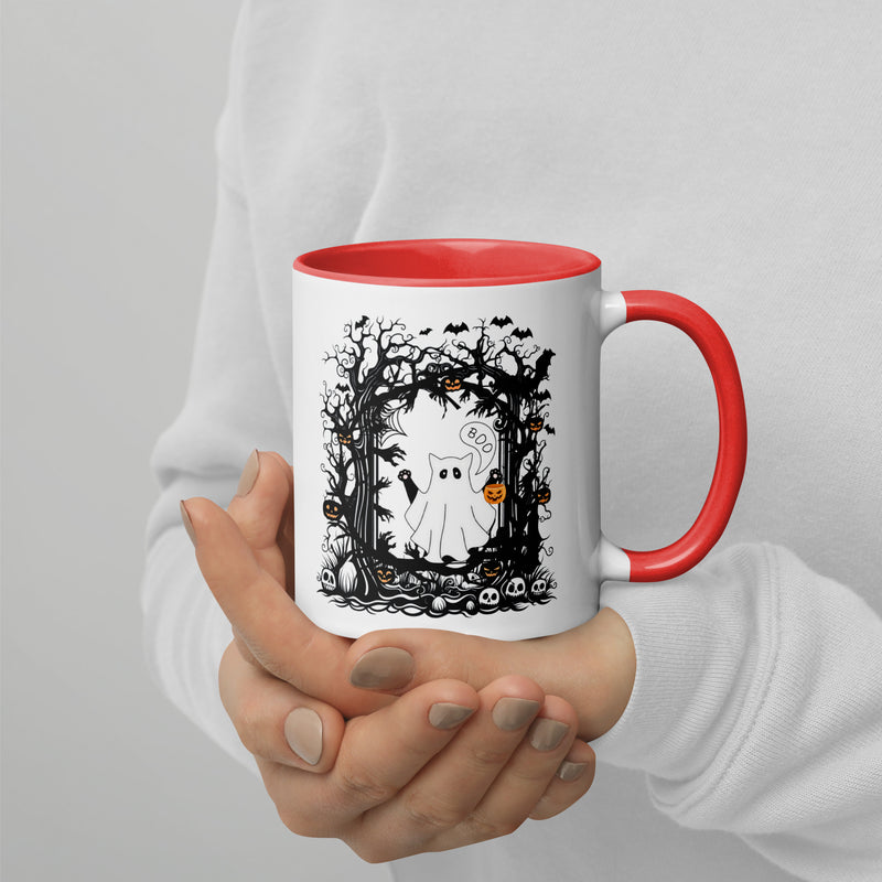 Ghost Cat Mug with Color Inside