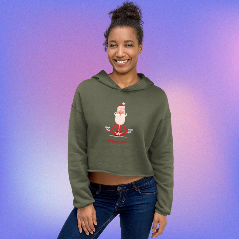 Namaste Santa Crop Hoodie