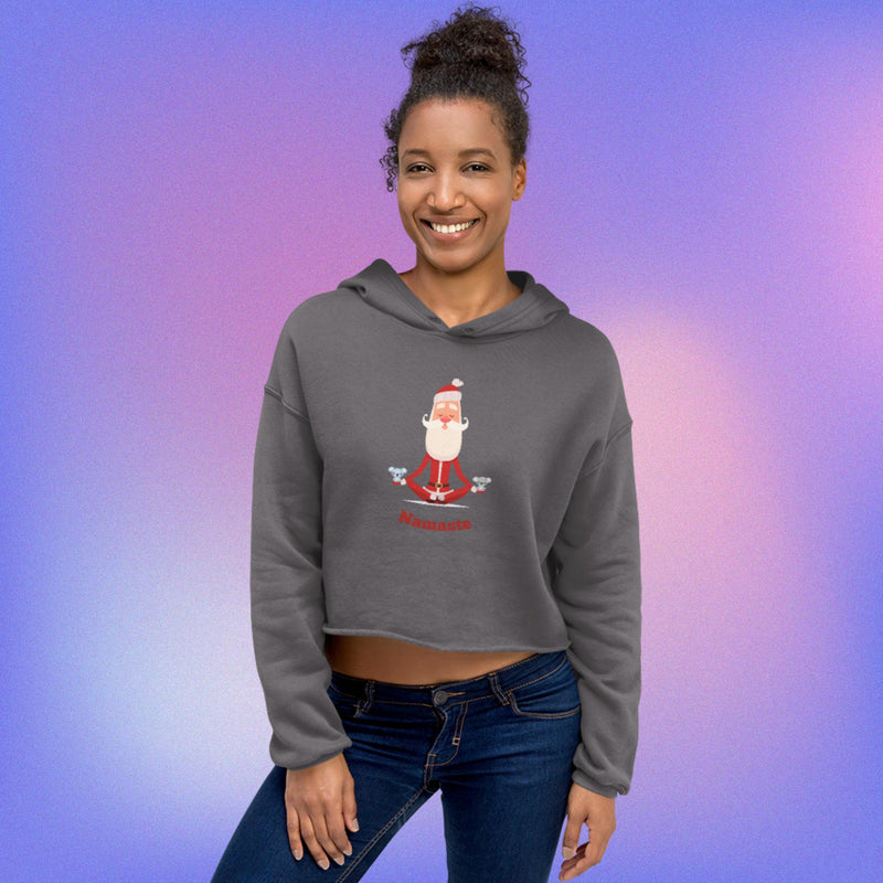 Namaste Santa Crop Hoodie