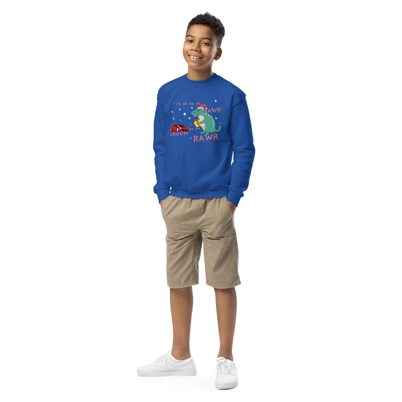 A Dinos & Sports Cars Christmas crewneck sweatshirt