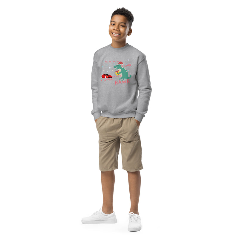 A Dinos & Sports Cars Christmas crewneck sweatshirt