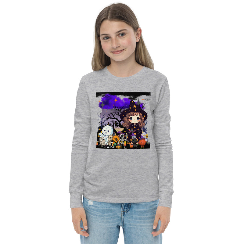 Here Comes Halloween Youth Long Sleeve Tee