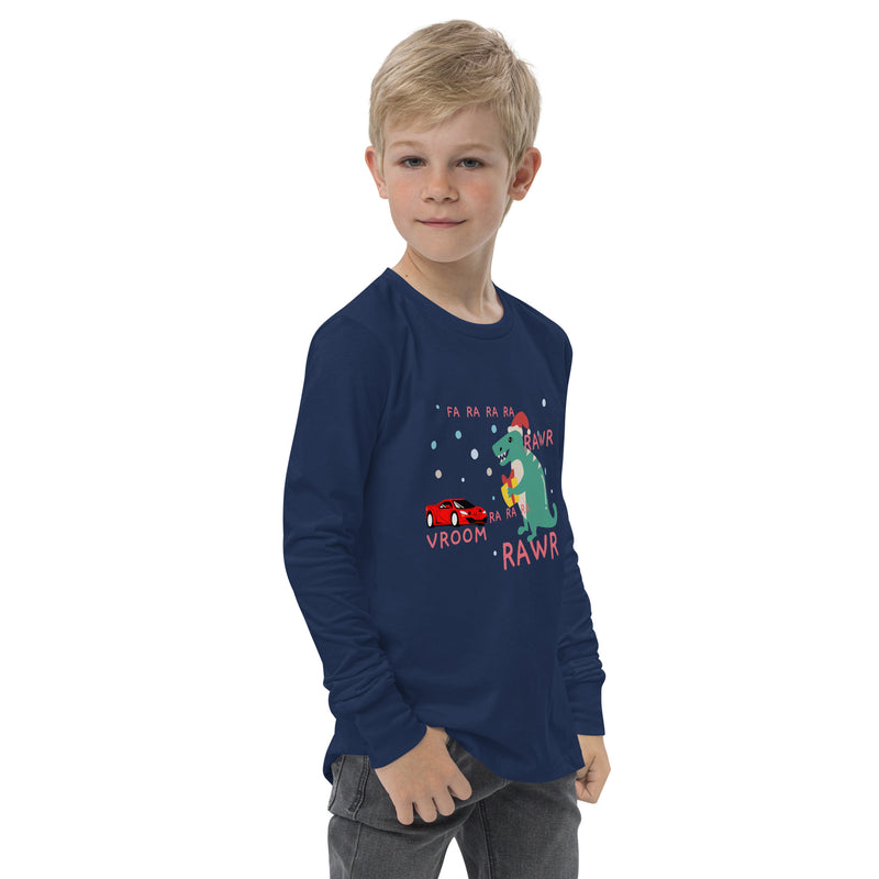 A Dino & Sports Car Christmas long sleeve tee