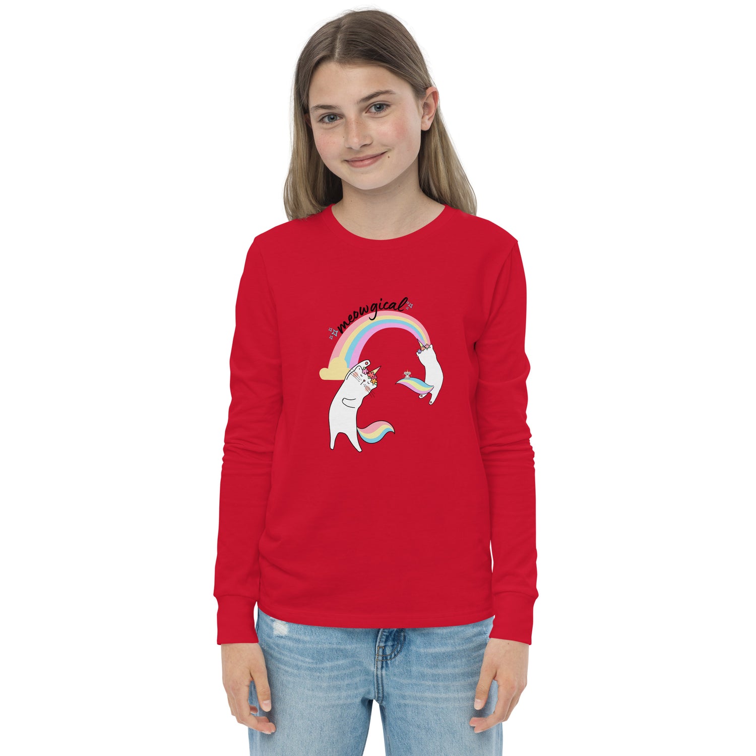 Magical Unicorn Kitty Youth Long Sleeve Tee