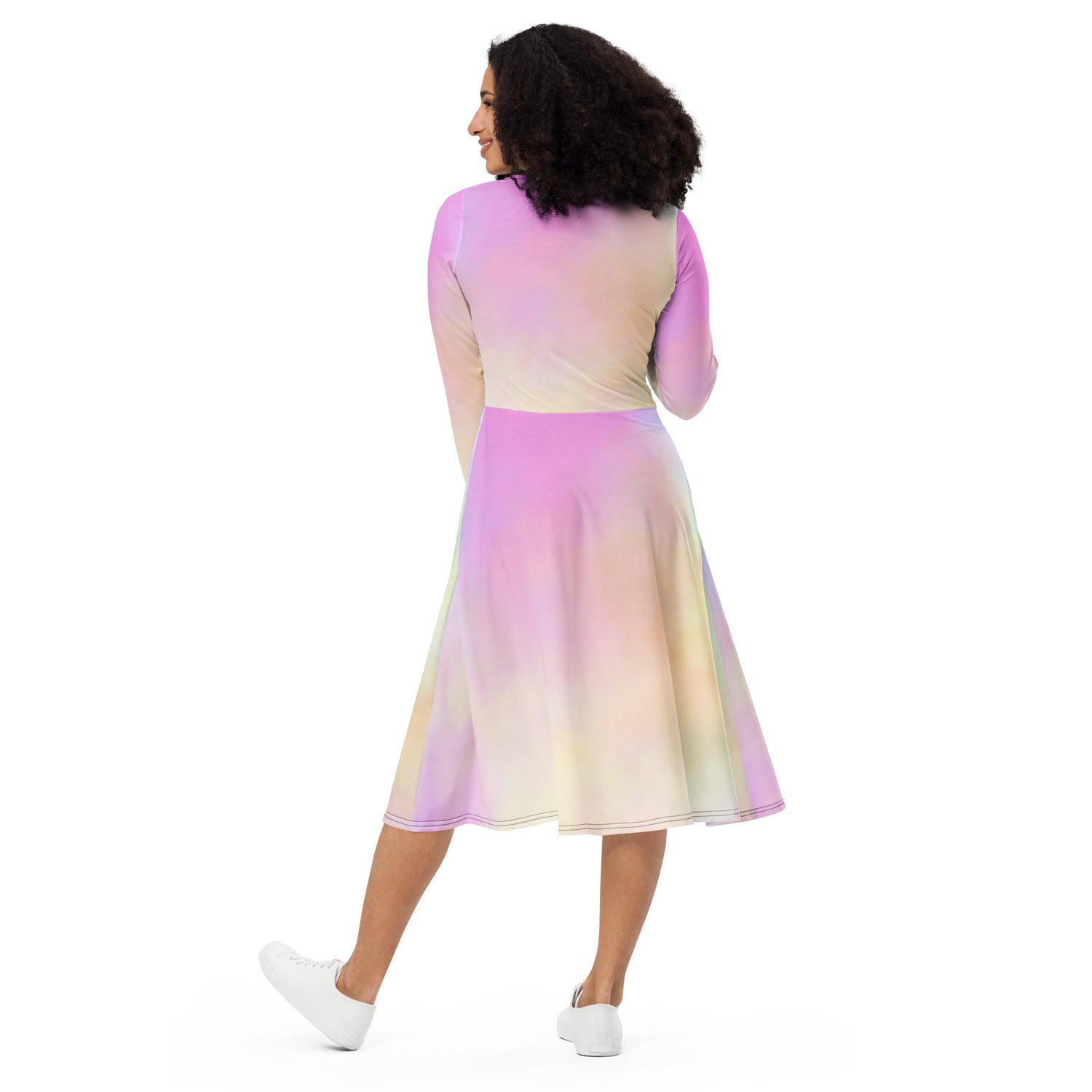 Tie Dye long sleeve midi dress