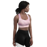 Pink Cloudy Sky Longline sports bra