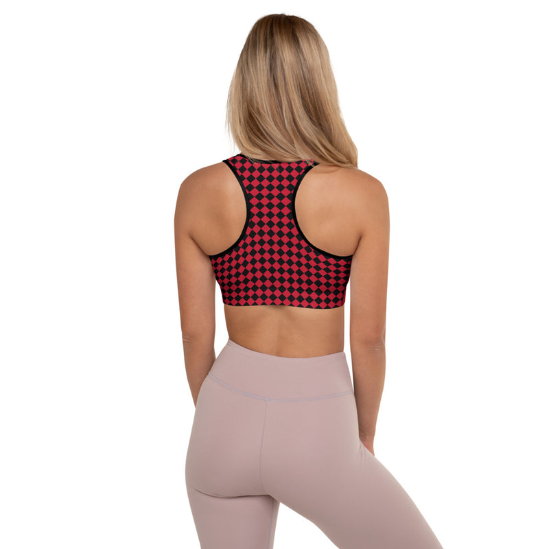 Red Back Surprise Padded Sports Bra