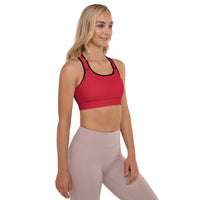 Red Back Surprise Padded Sports Bra