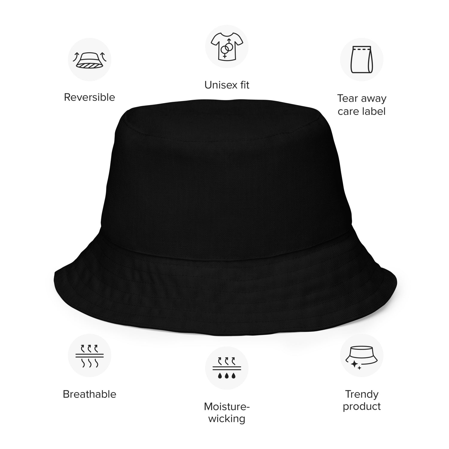 Black bucket hat