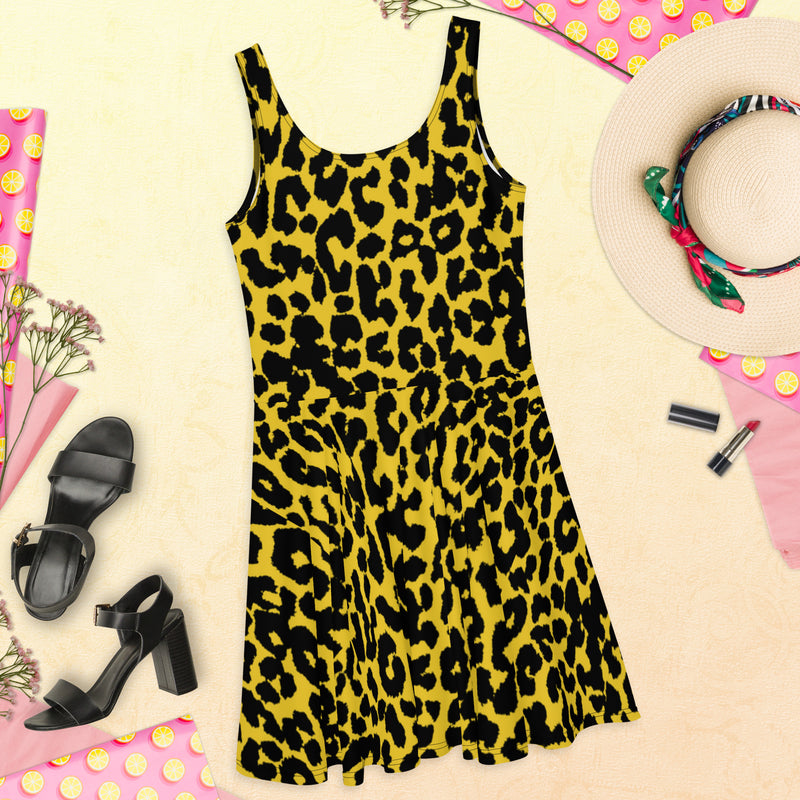 Leopard Print Skater Dress