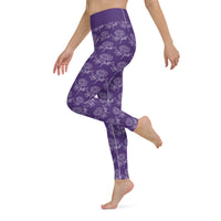 Purple Flower Yoga Leggings