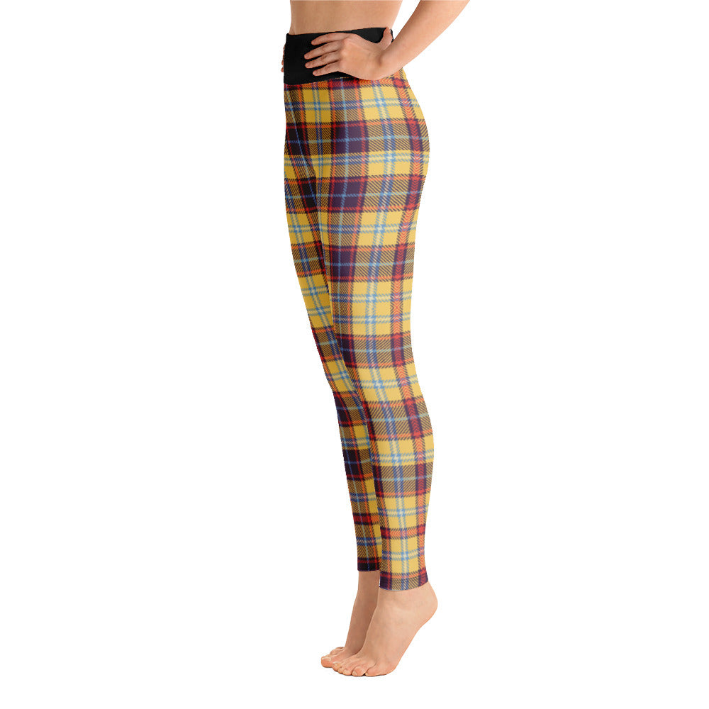 Yellow Multi Plaid Yoga Leggings