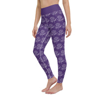 Purple Flower Yoga Leggings