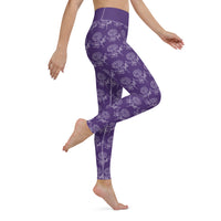 Purple Flower Yoga Leggings