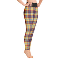 Yellow Multi Plaid Yoga Leggings