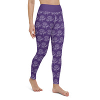 Purple Flower Yoga Leggings