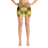 Momma Koala Yellow Plaid Yoga Shorts