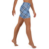 Momma Koala Blue Plaid Yoga Shorts