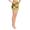 Momma Koala Yellow Plaid Yoga Shorts