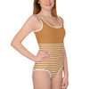 Brown Stripped Swimsuit