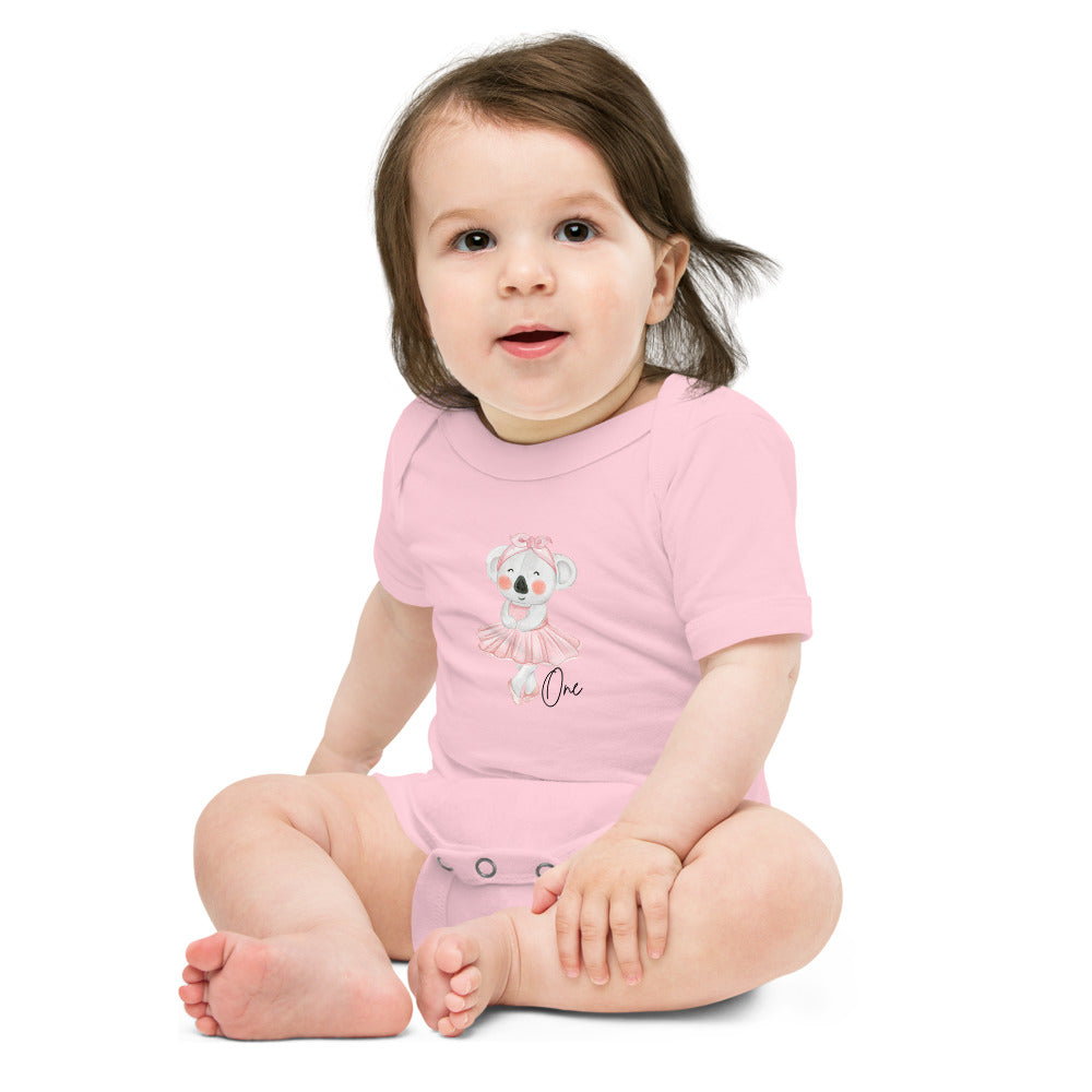 One- Short Sleeve Baby  Ballerina Onsie