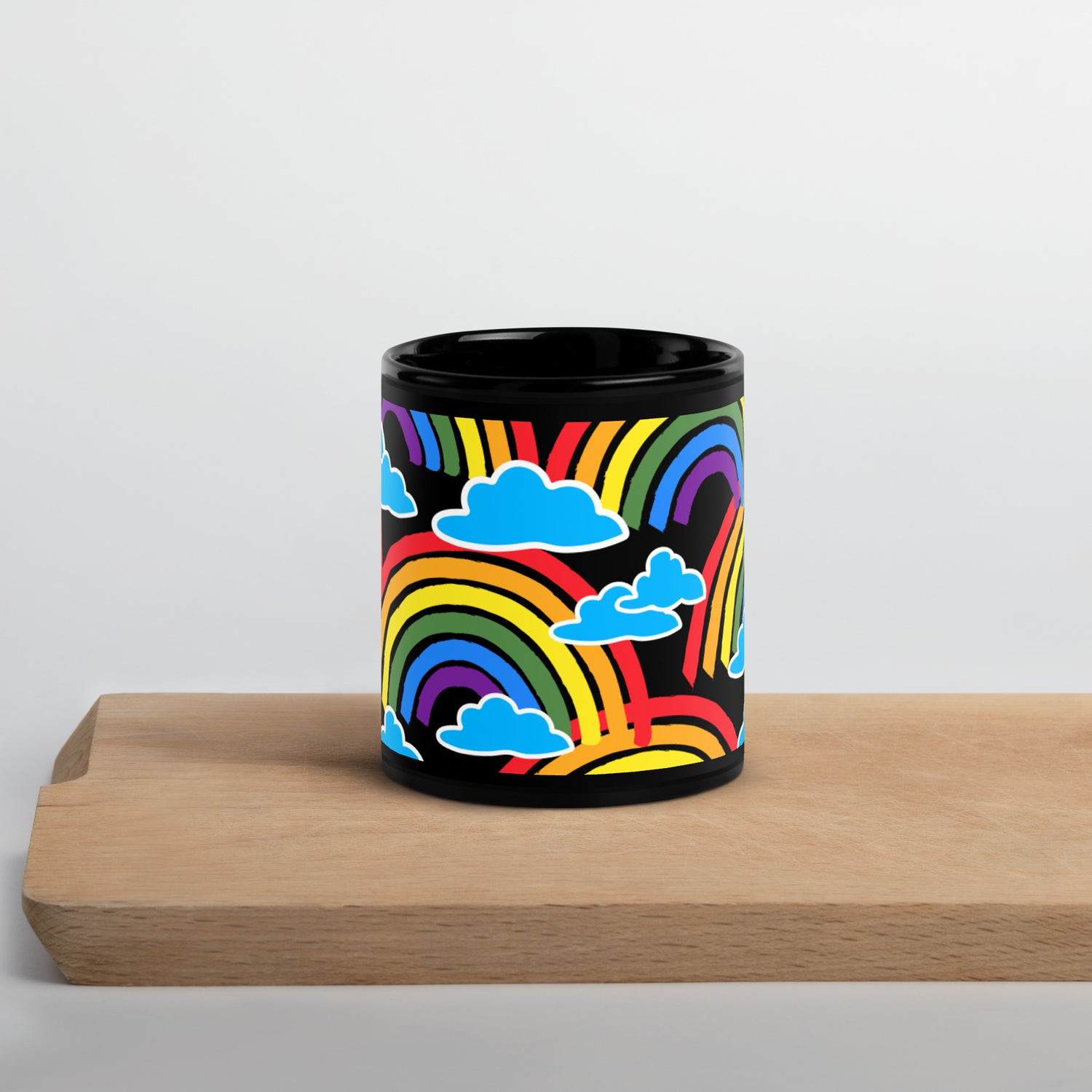 Rainbow Black Glossy Mug