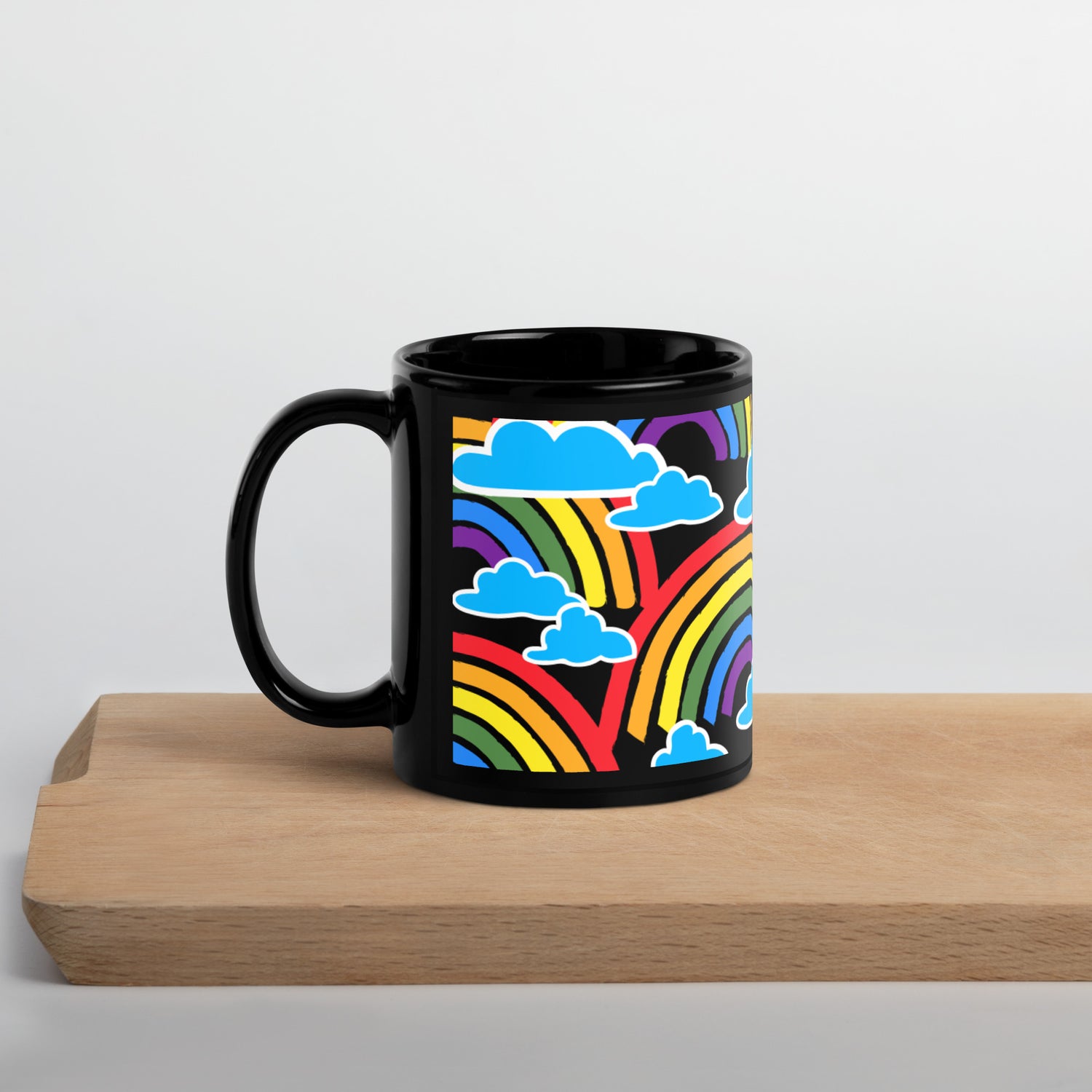 Rainbow Black Glossy Mug
