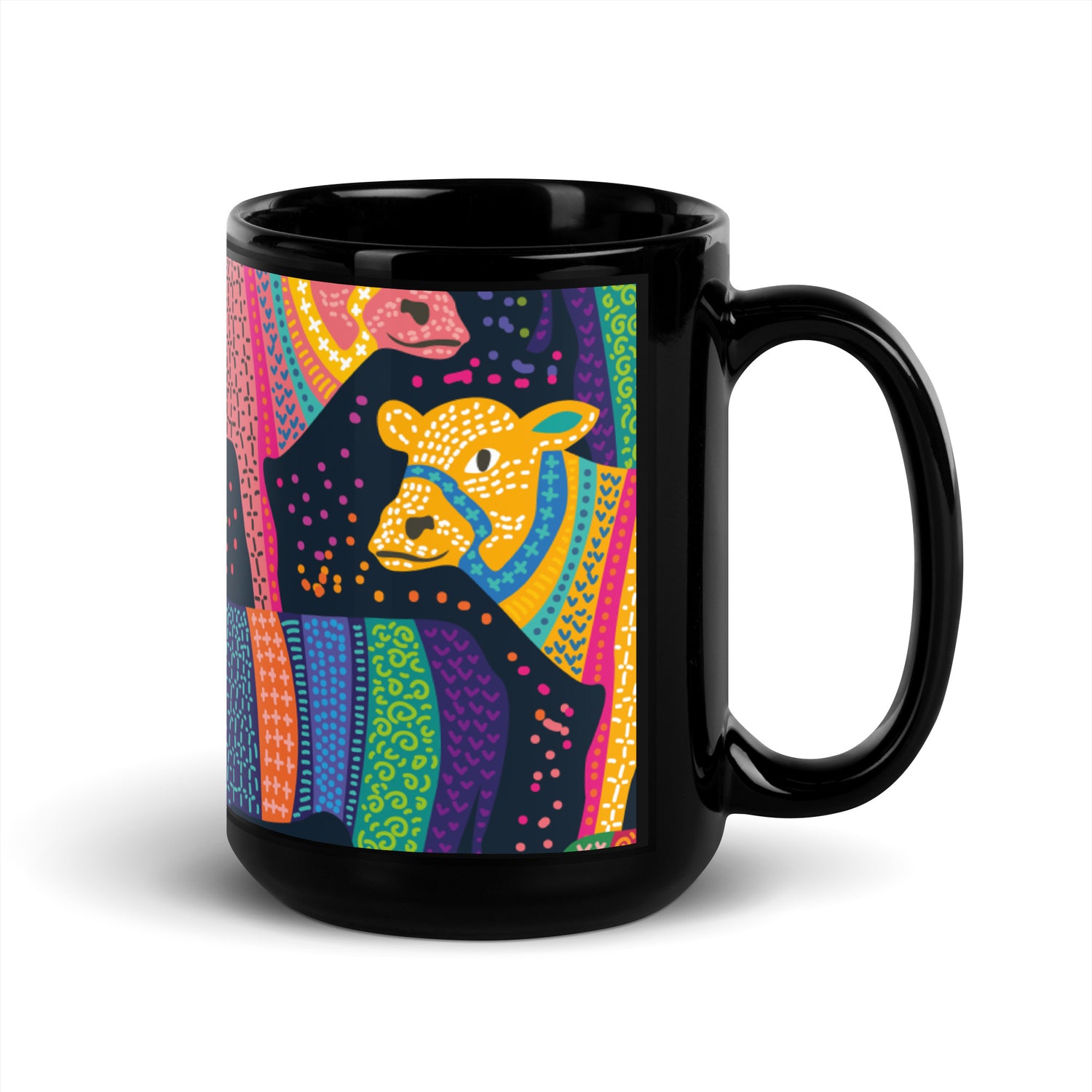 Cows Black Glossy Mug