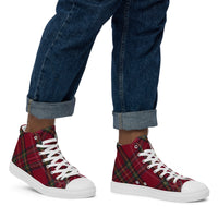 Christmas Plaid Men’s high top canvas shoes